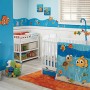 Kamar Bayi Warna Biru Dengan Dinding Gambar Nemo