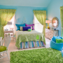 Desain kamar untuk anak remaja nuansa warna hijau biru