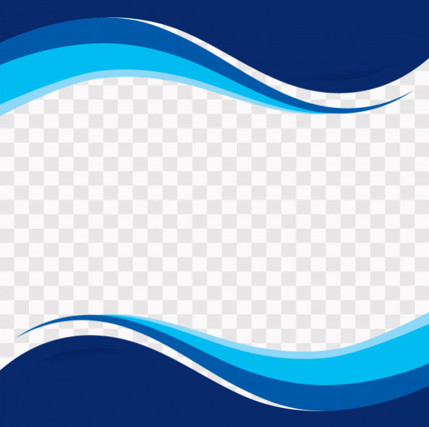 Blue wavy shapes on transparent background Free Vector
