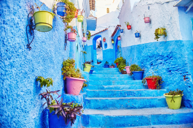 Maroko adalah kota biru Foto Premium chefchaouen